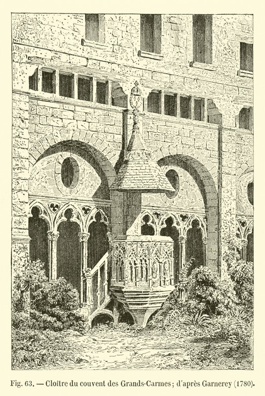 Claustro do convento das grandes carmelitas; Dapres Garnerey, 1780 de French School