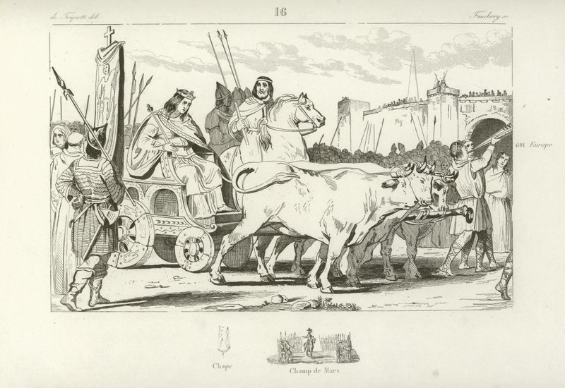 Clovis III, fantoche rei franco da Austrásia de French School