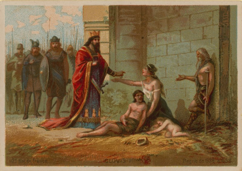 Clovis II, rei da França (637-657658) de French School