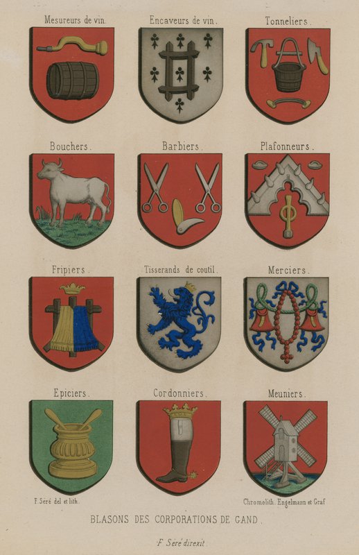 Brasões de armas das corporações de Ghent de French School