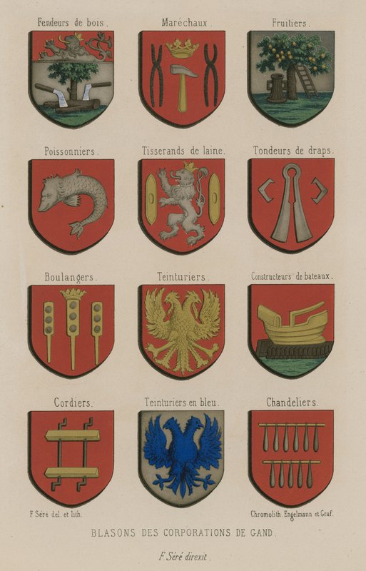 Brasões de armas das corporações de Ghent de French School