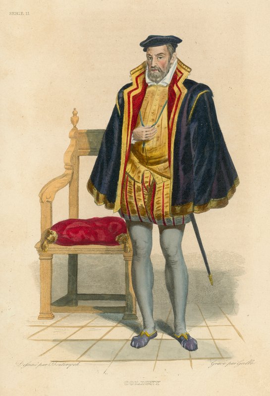 Coligny (gravação a cores) de French School