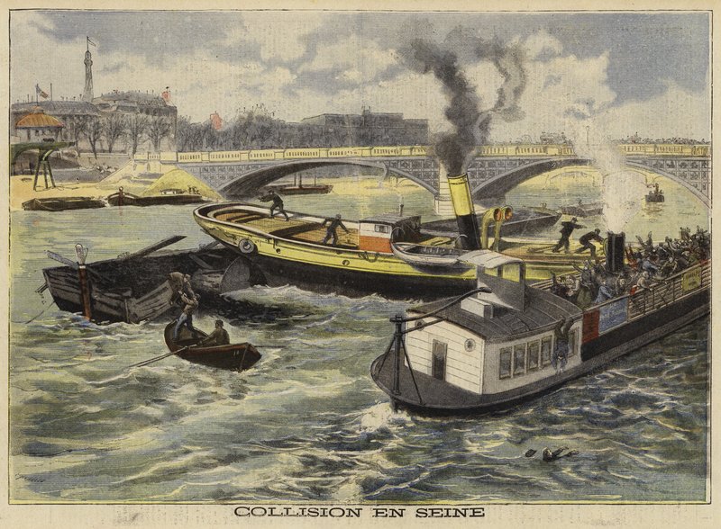 Colisão no rio Sena, Paris, 1897 de French School