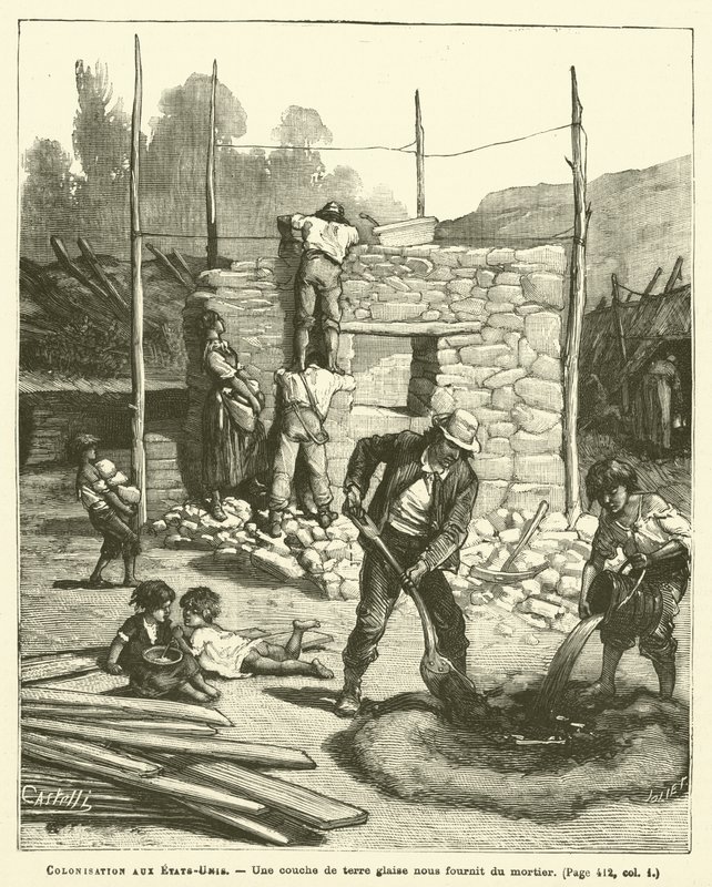 Colonização nos Estados Unidos (gravura) de French School