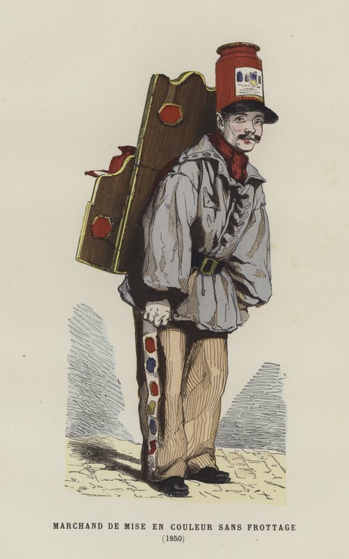 Vendedor de coloração, 1850 de French School