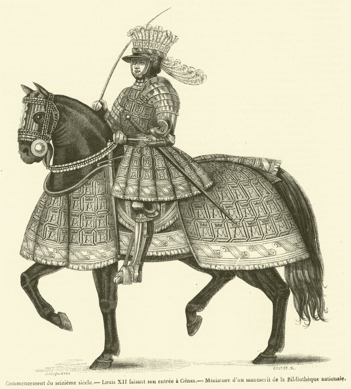 Início do século XVI, Luís XII entra em Génova (gravura) de French School