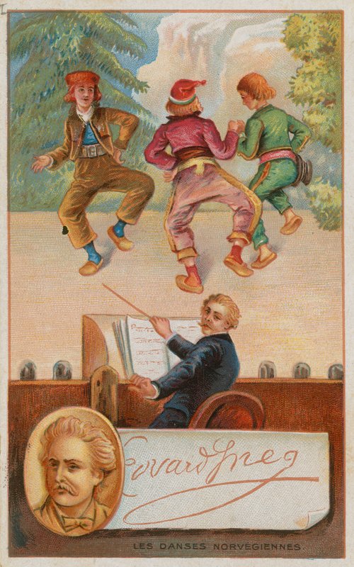 Compositor Edvard Grieg e Danças da Noruega de French School