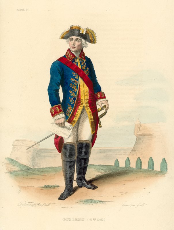 Conde de Guibert (gravura colorida) de French School