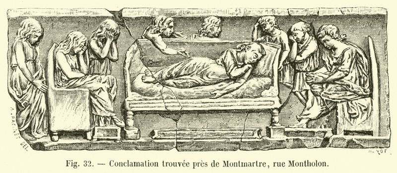 Conclamação encontrada perto de Montmartre, na Rua Montholon de French School