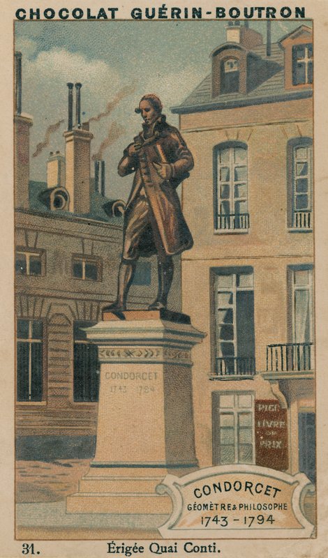 Condorcet, Geometre & Philosopher, 1743-1794, Erigee Quai Conti de French School