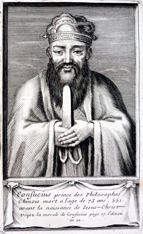 Confúcio, antigo filósofo chinês (gravura) de French School