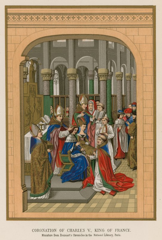 Coroação de Carlos V, rei da França de French School