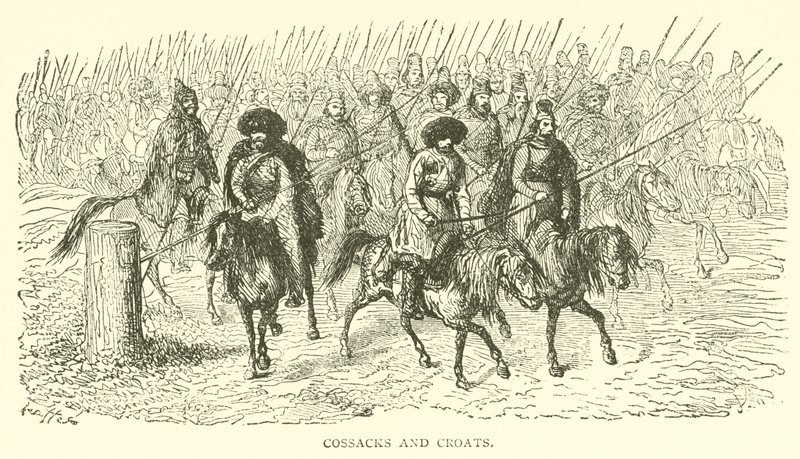 Cossacos e Croatas (gravura) de French School