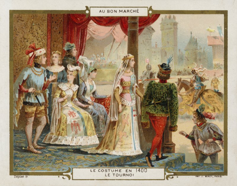 Roupa em 1400 - o torneio (chromolitho) de French School