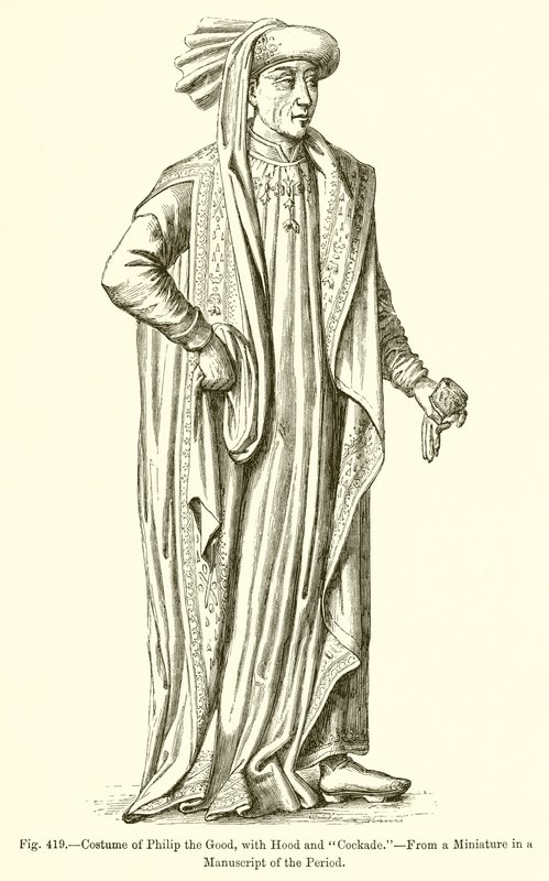 Traje de Filipe o Bom, com Capuz e Cocar. de French School