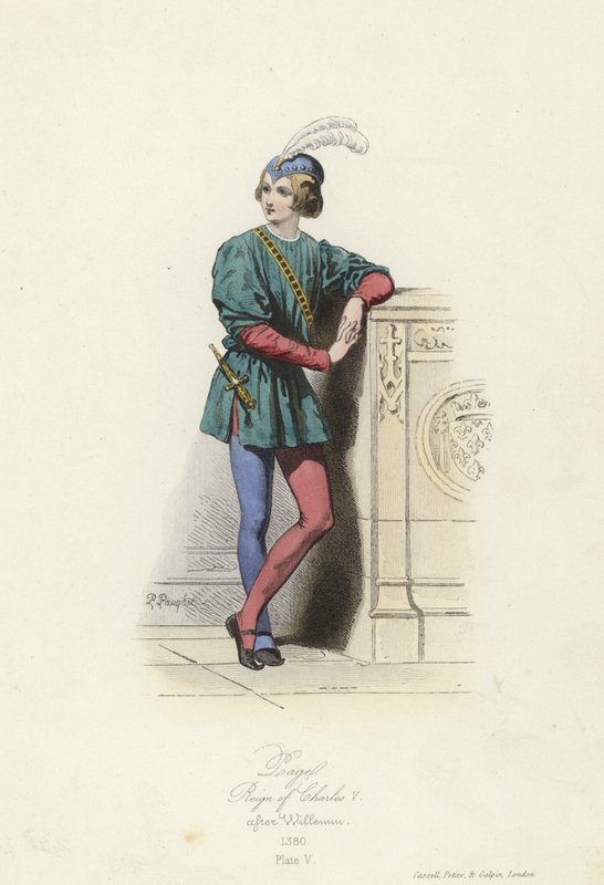 Traje de uma página, reinado de Carlos V da França de French School
