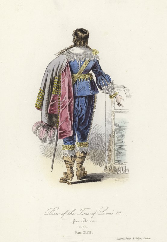 Traje da época de Luís XIII da França de French School