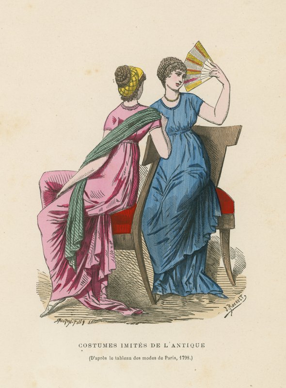 Trajes imitando os da antiguidade, 1798 de French School