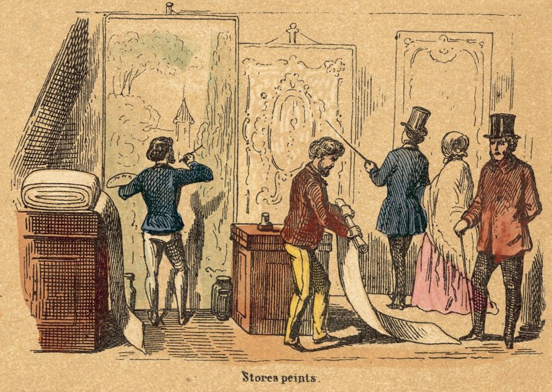 Algodão (gravação a cores) de French School