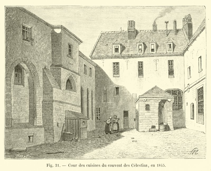 Corte das cozinhas do convento dos Celestins, em 1845 de French School