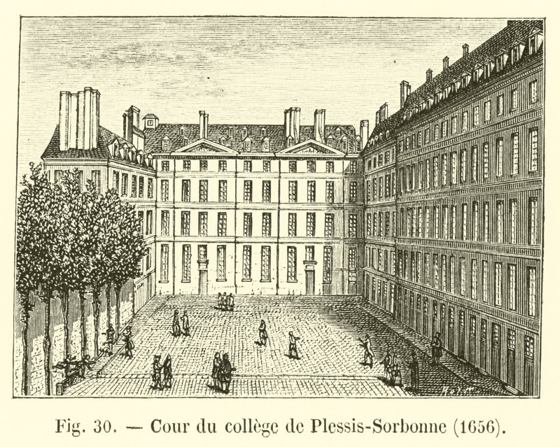Corte de Plessis-Sorbonne College, 1656 de French School