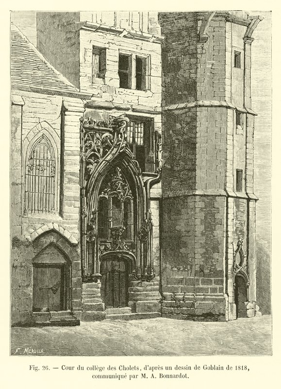 Tribunal de Cholets College, depois de desenhar por Goblain de 1818, comunicado por MA Bonnardot de French School