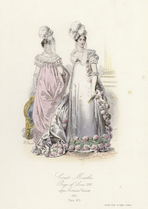 Mantos de corte, reinado de Luís XVIII da França de French School