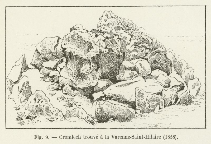 Cromeleque encontrado em Varenne-Saint-Hilaire, 1858 de French School