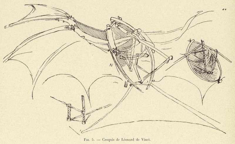 Esboço de Leonardo da Vinci de French School