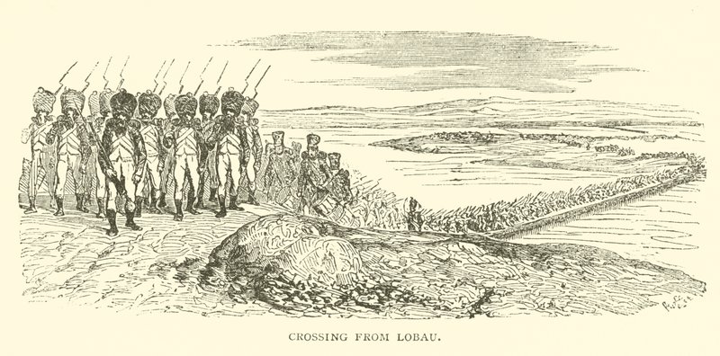 Travessia de Lobau (gravura) de French School