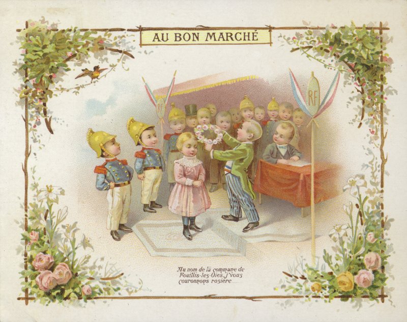 Menina coroando com anel de flores de French School