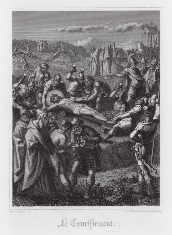 Crucificação de Jesus Cristo (gravura) de French School