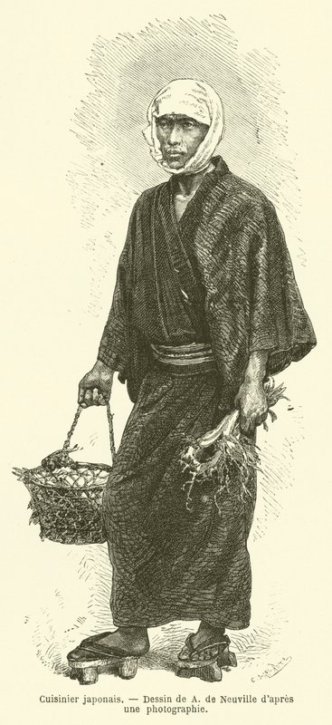 Cozinheiro japonês (gravura) de French School