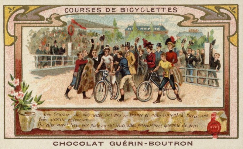Corrida de bicicleta (chromolitho) de French School