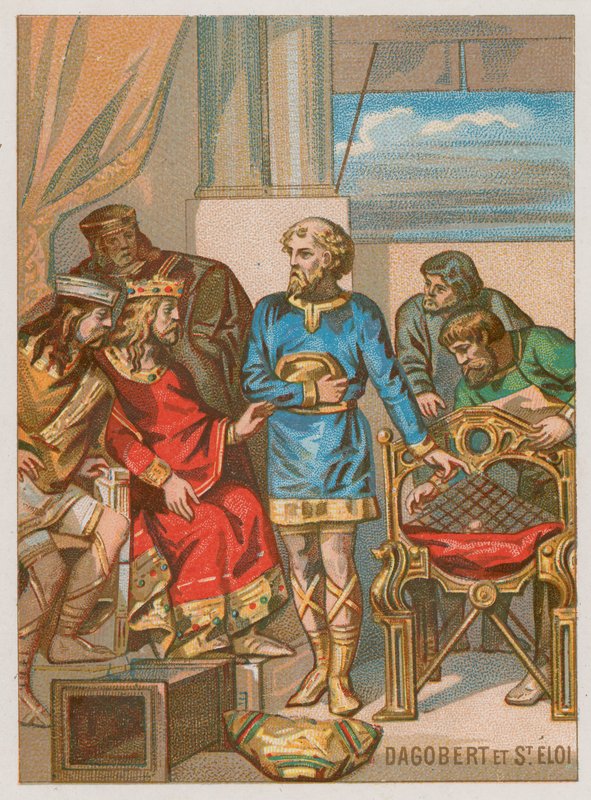 Dagobert sendo aconselhado por Eligius de French School