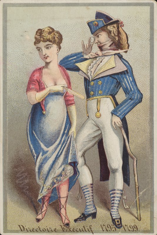 Dandy Gentleman em pé com a senhora de French School