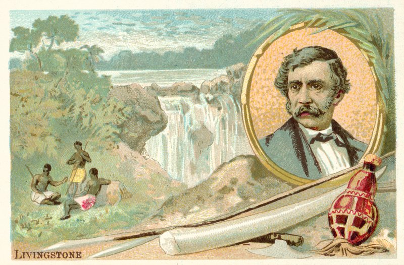David Livingstone, missionário e explorador escocês (chromolitho) de French School