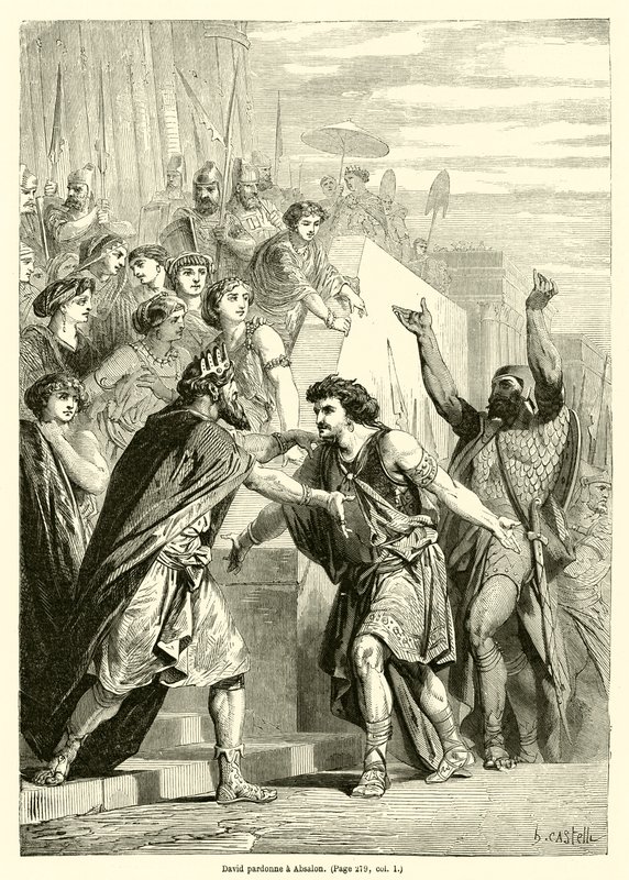 David perdoa um Absalon (gravura) de French School