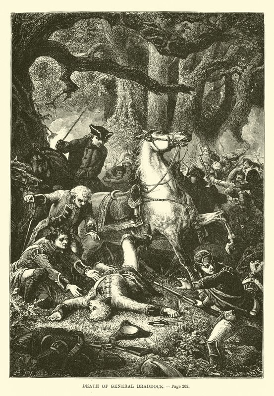 Morte do general Braddock de French School