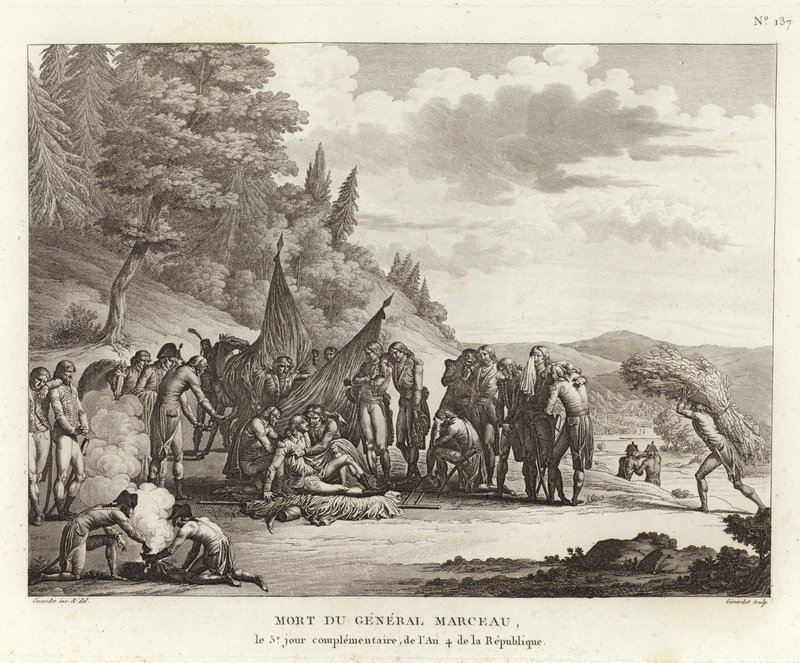 Morte do general François Severin Marceau-Desgraviers de French School