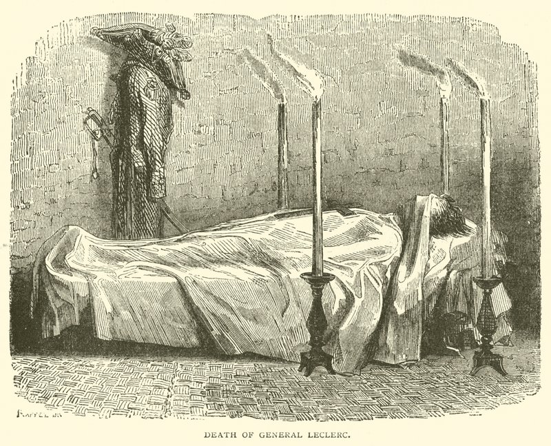 Morte do General Leclerc (gravura) de French School