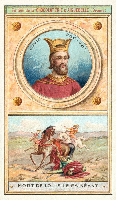 Morte de Louis V de França, 987 (cromolitho) de French School