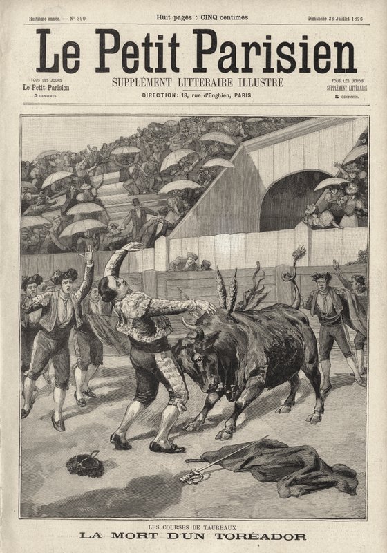 Morte do toureiro espanhol El Tito, Perpignan, França de French School