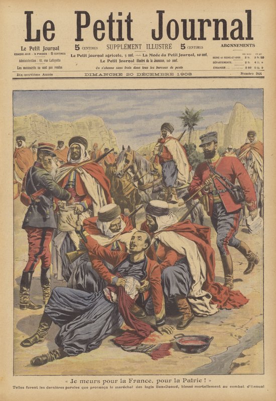 Morte de um soldado colonial francês (cor litho) de French School