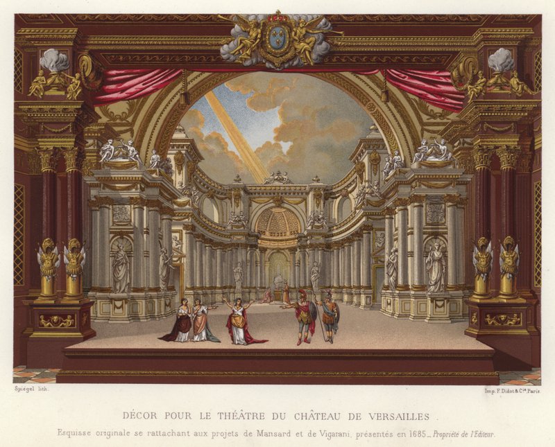 Decoração do Teatro do Castelo de Versalhes (cromolitografia) de French School