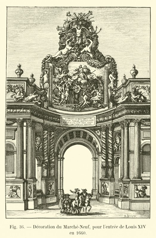 Decoração do Marche-Neuf, para a entrada de Louis XIV em 1660 de French School