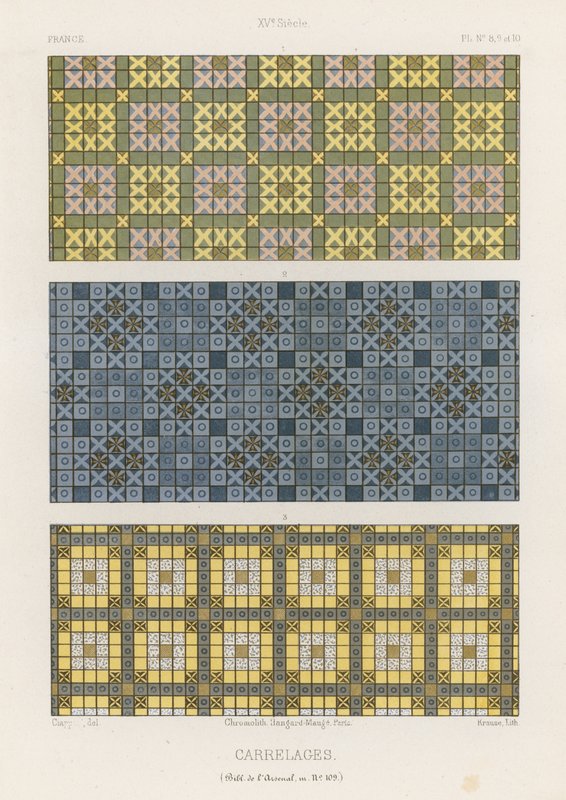 Azulejos decorativos da França do século XV de French School
