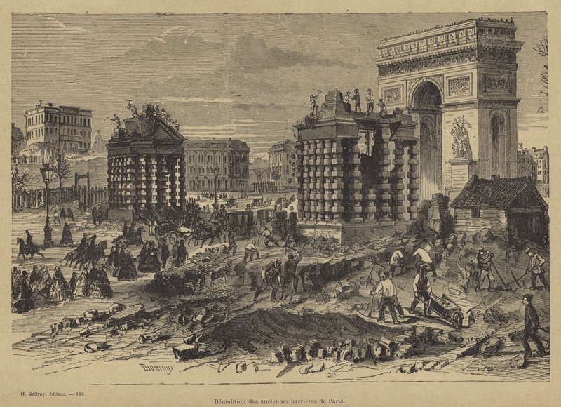 Demolição do Barriere de lEtoile, Paris, c1860 de French School