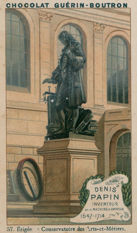 Denis Papin, inventor do Machinea Vapeur, 1647-1714, Erigee no Conservatório de Artes e Ofícios de French School