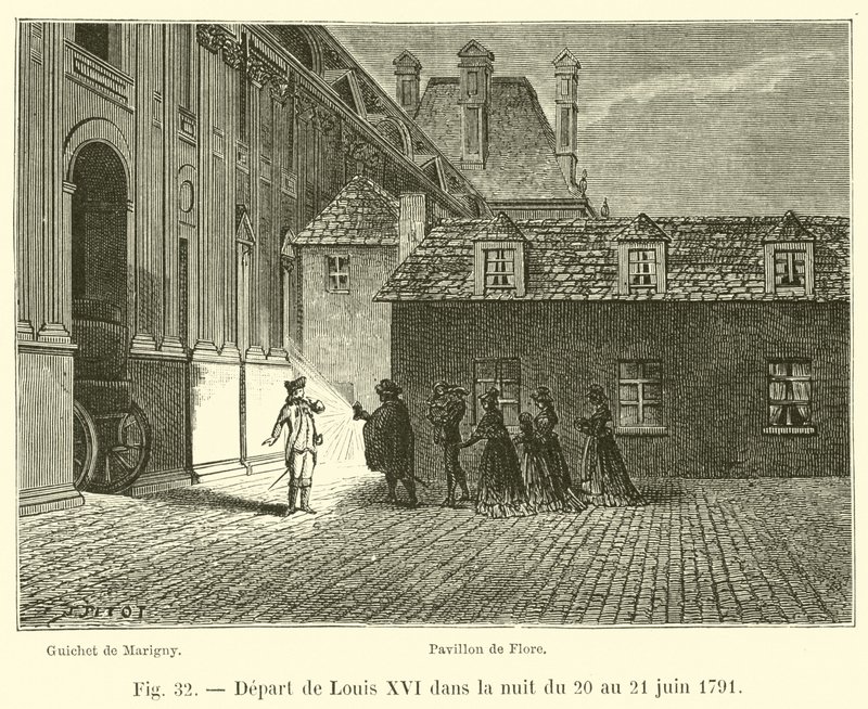 Partida de Luís XVI na noite de 20 a 21 de junho de 1791 de French School